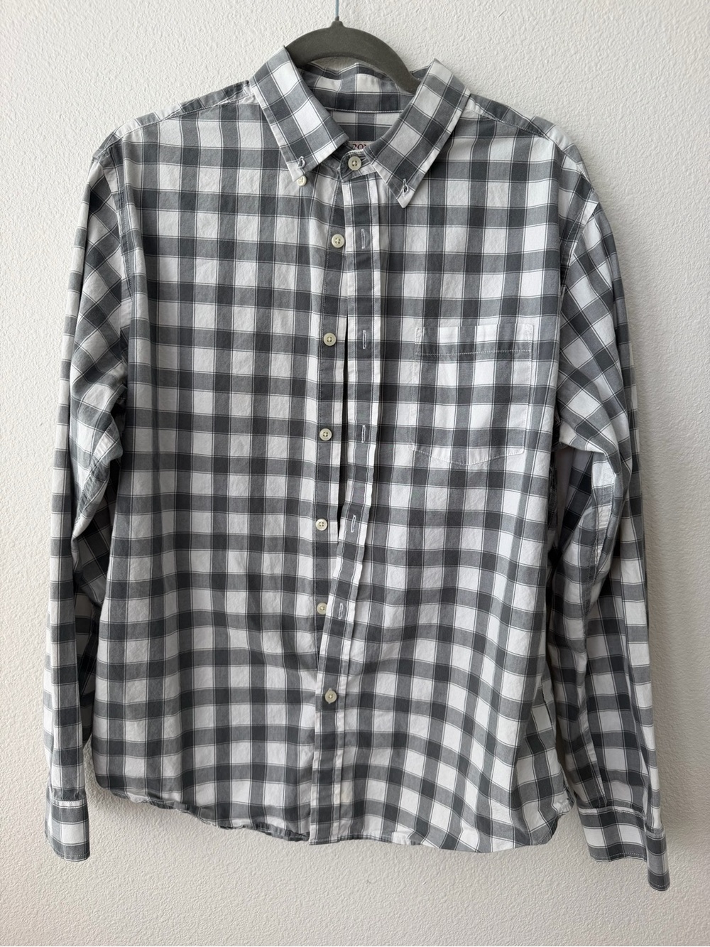 Merona Gray & White Plaid Button-Down Shirt - Classic Casual